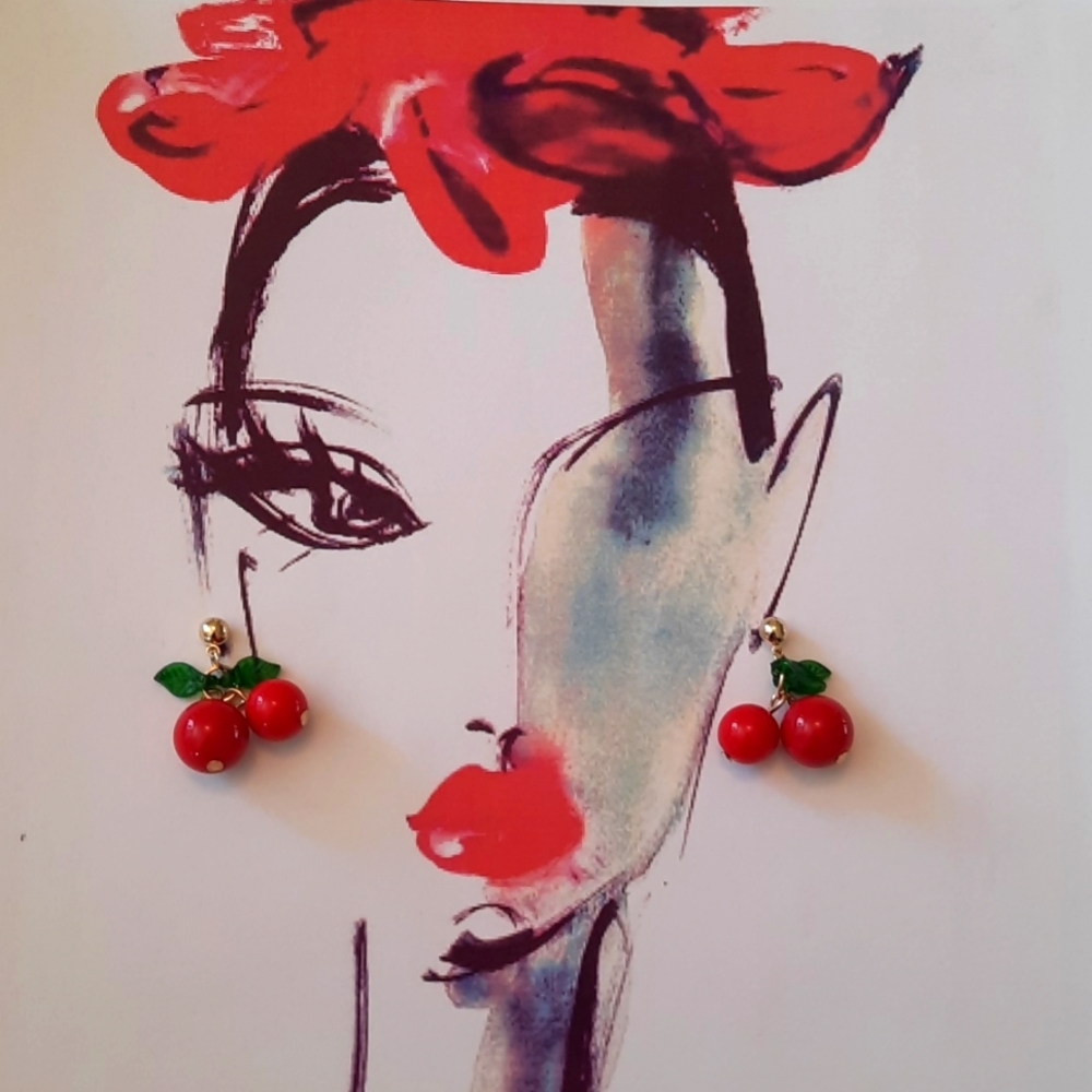 Fun Bouncy Red Apple Earrings